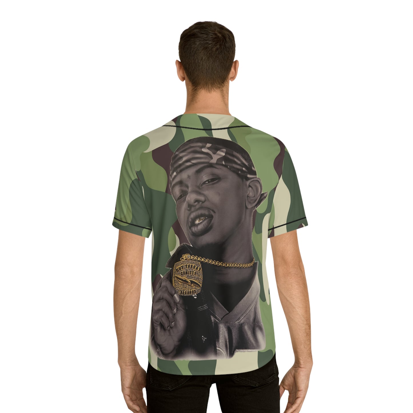 Camouflage Soulja Slim Men's Baseball Jersey