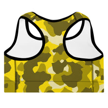 Load image into Gallery viewer, Yellow Camo Padded Sports Bra