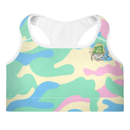 Pastel Camo Padded Sports Bra